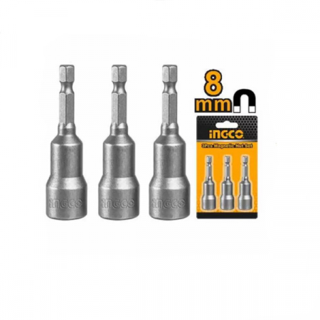 Accesorii scule electrice - Cheie tubulara magnetica 1/4'', cap hexagonal 8mm x 65mm - INGCO  AMN0831