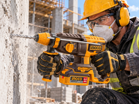 Ciocan rotopercutor brushless 20V, 2,5J, cu 2 acumulatori 4Ah, P20S [4]