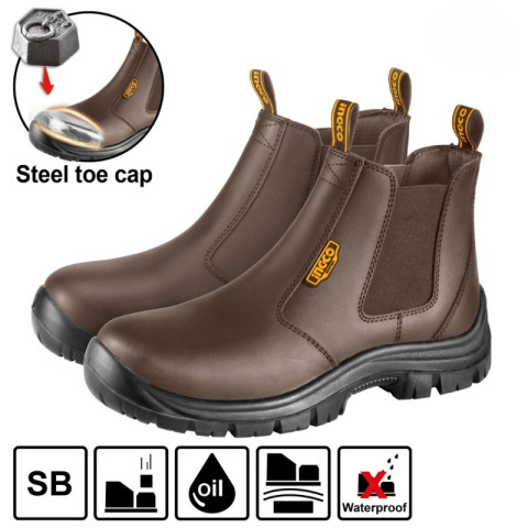 Cizme protectie, piele intoarsa si varf metalic, Chelsea [1]