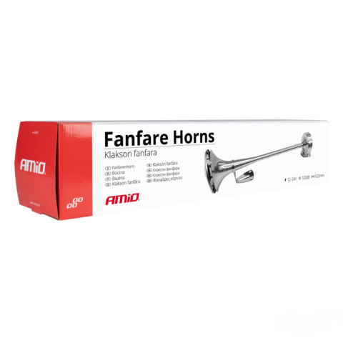 Claxon Fanfara Cromat Low Tone, 62cm, 12/24V - Semnal Acustic Auto [5]