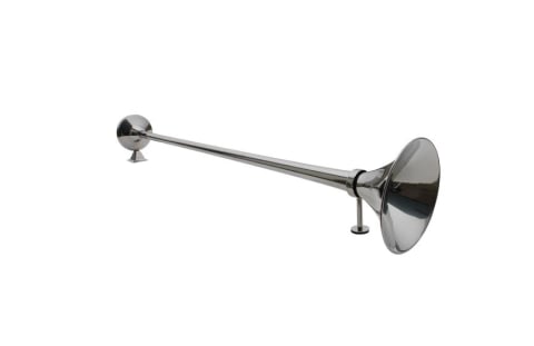 Claxon pneumatic 95 x 18 cm, inox, 122 dB, racord furtun 8 mm