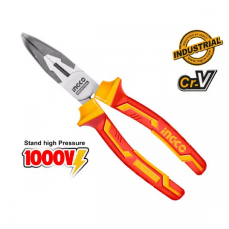 Cleste cu varf ascutit indoit 8'', 1000V - INGCO  HIBNP28208