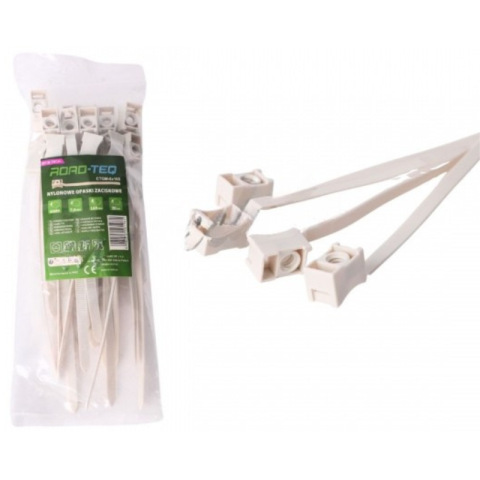 Feronerie si accesorii - Coliere Nylon cu Prindere Rapida, ROAD-TEQ Gri, 7.5mm latime, set 20 bucati