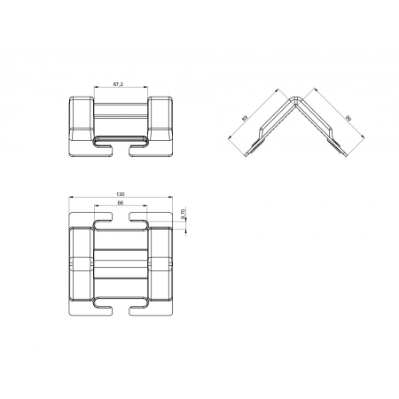 Coltar chinga 210mm x 160mm, negru - Truck LED AKC0079 [1]