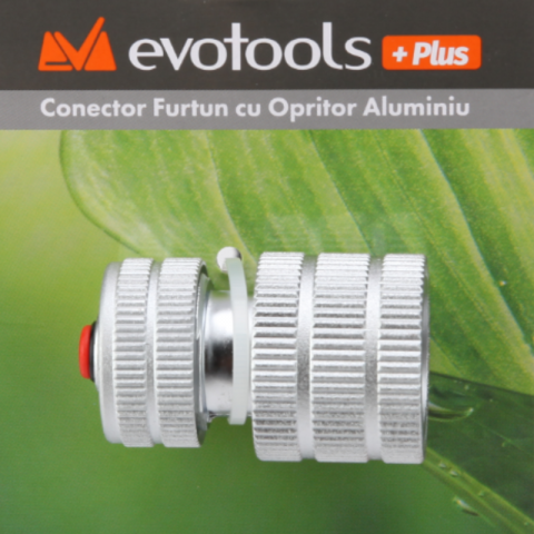 Conector Furtun Apa cu Opritor Aluminiu PLUS, 1/2 inch, Robust și Eficient [1]