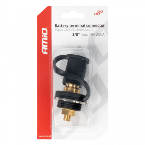 Conector Negativ (-) Baterie Auto cu Capac, M10 (3/8"), 12-48V, 250A [3]