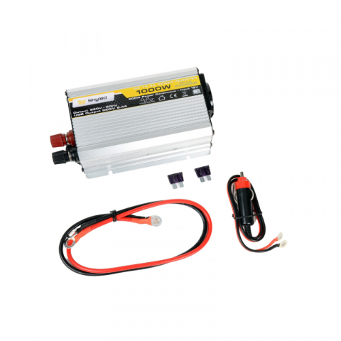 Electrice auto, camioane si remorci - Convertor, Invertor auto, USB, 1000W (putere instantanee), 500W putere continua, unda sinusoidala modificata, 12V - 230V, 50Hz