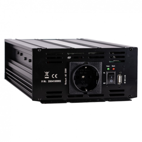 Convertor Tensiune Auto, Invertor 24V DC la 230V AC, Putere 1500W-3000W, Unda Modificata, Priza Schuko, USB [3]