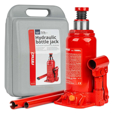 Cric Hidraulic Tip Butelie, Capacitate Ridicare 10 Tone, Cutie PVC Inclusa, 200-385mm