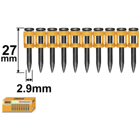 Casa si gradina - Cuie beton 27mm 2.9mm, 1000 bucati, pentru pistol electric constructii