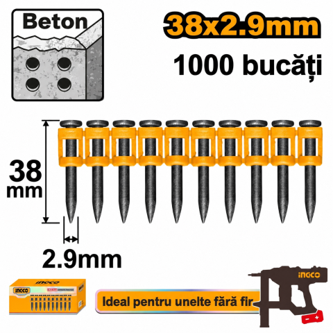 Noutati - Cuie Beton 3,8 x 0,29 cm 1000buc