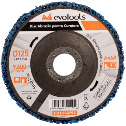 Disc abraziv curatare metal, carbura siciliu, 12.5 x 2.2 cm, granulatie #46 [2]