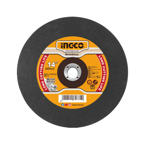Casa si gradina - Disc abraziv INGCO pentru taiere metal si inox, 35,5 × 0,3 cm, gaura 2,54 cm