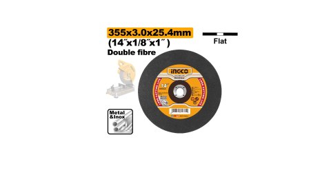 Feronerie si accesorii - Disc abraziv INGCO pentru taiere metal si inox, 35,5 × 0,3 cm, gaura 2,54 cm
