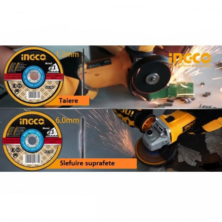 Disc abraziv, panza sefluire, degrosare metal 115mm - INGCO  MGD601151 [2]