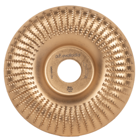 Disc pentru degrosare lemn, curbat, diametru 12.5cm, prindere 2.2cm
