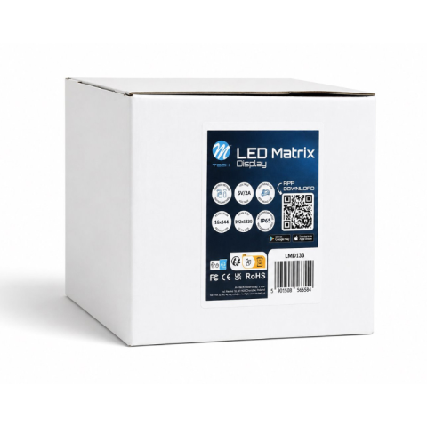 Display LED Matrix Flexibil Programabil 19.2 × 133 cm, USB 5V, IP65, Control aplicatie Android/iOS si Telecomanda [1]