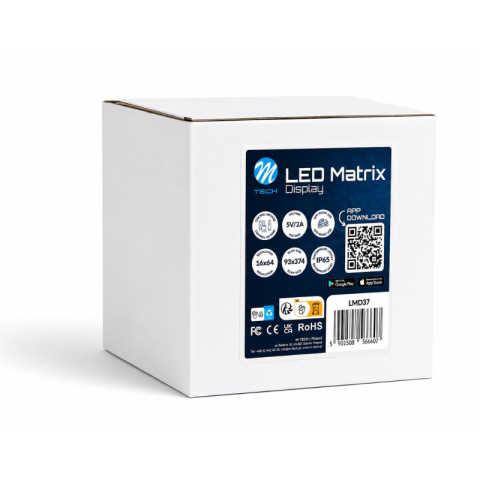 Display LED Matrix Flexibil Programabil 9.3 x 37.4 cm, USB 5V, IP65, Control aplicatie Android/iOS si telecomanda [1]
