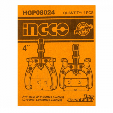 Extractor, presa rulment 4'' cu 2 gheare - INGCO  HGP08024 [1]
