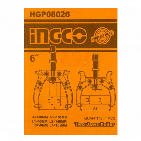 Extractor, presa rulment 6'' cu 2 gheare - INGCO  HGP08026 [1]