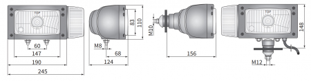 Far cu semnalizare si pozitie, faza lunga si scurta, pentru tractor, excavator, uilaje, Merlo, JCB, Manitou, Ausa - Wesem REPR2.4278 [1]