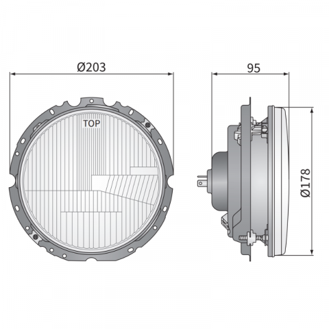 Far faza lunga, scurta si pozitie, 178 x 95mm, 12/24V, sticla [2]