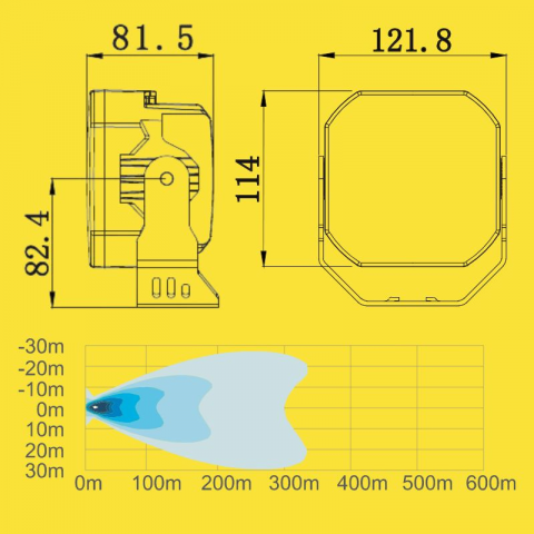 Far LED de Lucru, 5700K, 80W, 4200 lm, 10-48V, IP67/IP69K, Lumina de Pozitie Alba/Portocalie/Rosie [13]