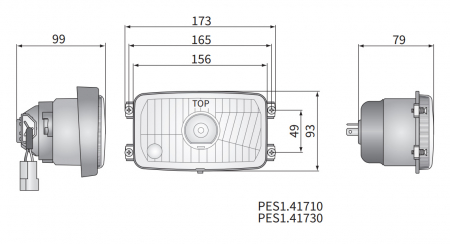 Far Tractor Dreptunghiular ZETOR, 156 x 93 x 79 mm, 3 functii [2]