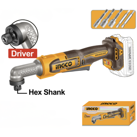 Scule electrice - Filetanta Unghiulara 20V, 80Nm, Brushless, HEX 1/4, 90 Grade, Impact