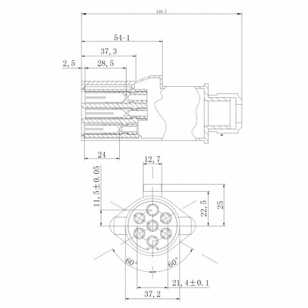 Fisa, stecher din aluminiu cu 7 pini, tip N, 12V - Truck LED E1266-A [2]