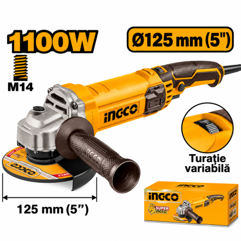Noutati - Flex Unghiular 125mm, 1100W, Turatie Variabila