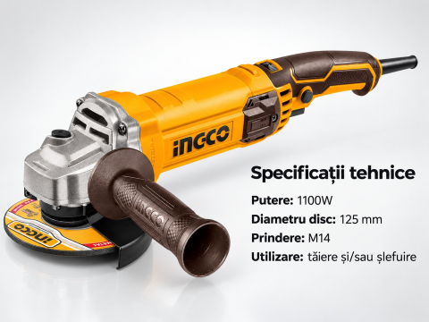 Flex Unghiular 125mm, 1100W, Turatie Variabila [2]