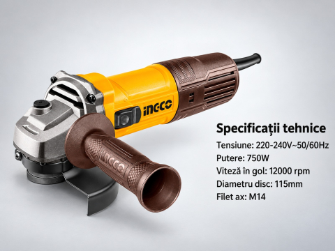 Flex Unghiular 750W, 115mm, 220V [2]