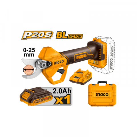Foarfeca de gradina pentru taiat crengi, cu acumulator 20V, Ø25, pachet complet [6]
