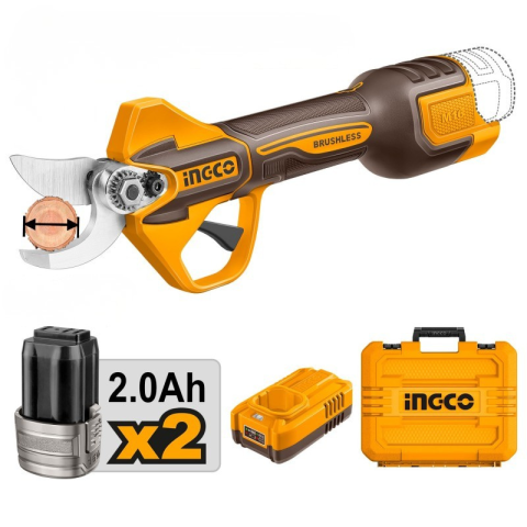 Foarfeca Electrica Gradina, 16V, Motor Fara Perii, Taiere 25mm, 2 Acumulatori 2.0Ah [1]