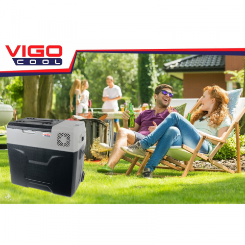 Frigider auto portabil cu roti, VigoCool 50L, compresor, 12/24/230V, Bluetooth [5]