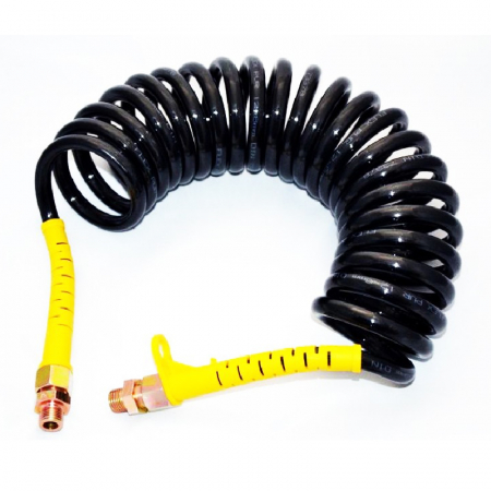 Furtun aer spiralat galben, M22, 5.5m, pentru camion, remorca - Truck LED  P2209-A