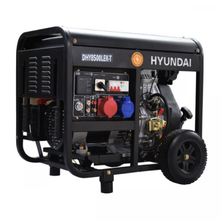 Scule electrice - Generator de curent trifazat cu motor diesel HYUNDAI DHY8500LEK-T