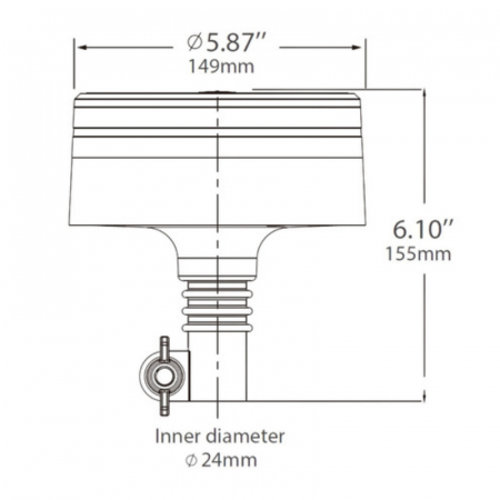 Girofar de avertizare led 25W, 50 x led, pe suport, 12 / 24V, 3 functii lumina [5]