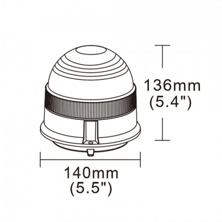 Girofar LED, 16W, cu magnet și ventuza, 136 x 140mm, 12/24V, 4 moduri [1]