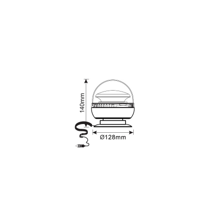 Girofar LED, dublu flash, 1224V, 140mm, cu magnet si ventuza, ALR-DOUBLE - Truck LED LW0030-AL [1]