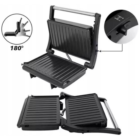 Gratar electric auto, 24V, 350W, deschidere 180 grade, Placi antiaderente, pentru camion si rulota [8]