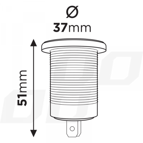 Incarcator Auto Incastrabil 12/24V, 2 x USB, Impermeabil, QC3.0 lumina rosie [3]