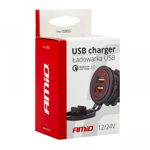 Incarcator Auto Incastrabil Impermeabil, 2 Porturi USB, 12V/24V [4]