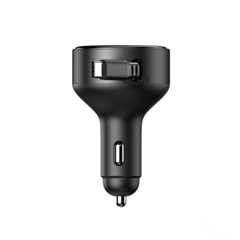 Incarcator Auto Retractabil Tip USB-C, 60W, Cablu Integrat 60cm, 12/24V [3]