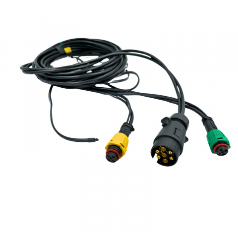Instalatii Electrice pentru Remorci - Instalatie electrica remorca cu stecher 7 pini, L 7.5m, 2 x mufa 5 pini baioneta, 1 x 2m cablu gabarite