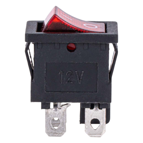 Intrerupator Auto Dreptunghiular, iluminare rosie, 20A, 12/24V, pentru instalatii auto si industriale [1]