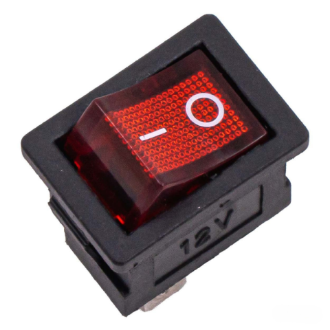 Intrerupator Auto Dreptunghiular, iluminare rosie, 20A, 12/24V, pentru instalatii auto si industriale [3]