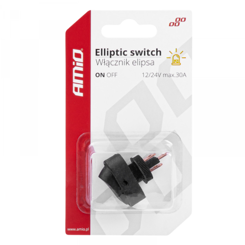 Intrerupator Auto Eliptic 12/24V max 30A, ON/OFF, cu Lumina Galbena [5]