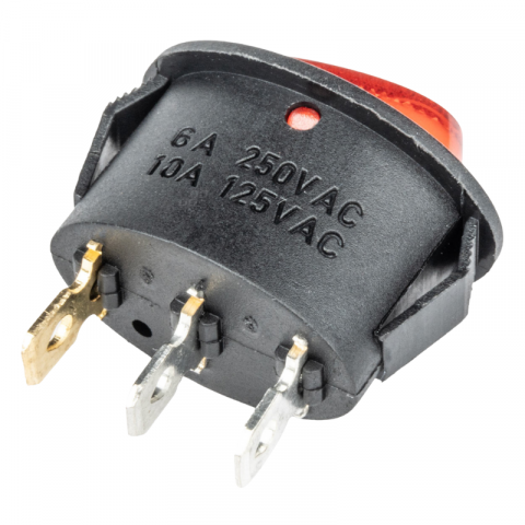 Intrerupator Auto Eliptic 12V/230V cu Lumina Rosie, BU02 [3]